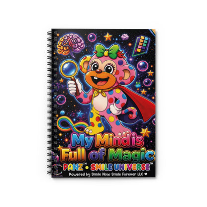 Panz™ Spiral Notebook – Ruled Line | "My Mind is Full of Magic" Graphic | Smile Universe Collection