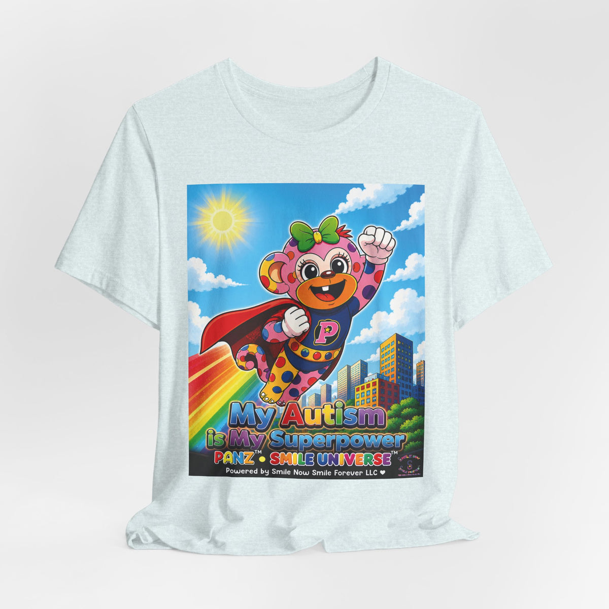 Panz™ Unisex Jersey Short Sleeve Tee – "My Autism is My Superpower" Graphic | Smile Universe Collection