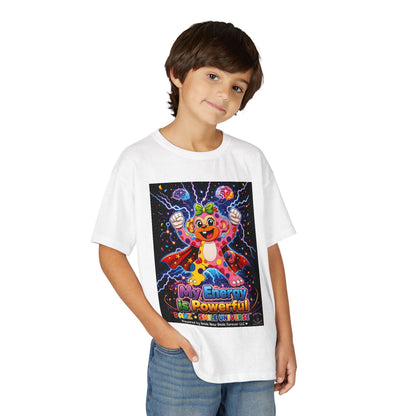 Panz™ Youth DryBlend® T-Shirt – "My Energy is Powerful" Graphic Tee | Smile Universe Collection