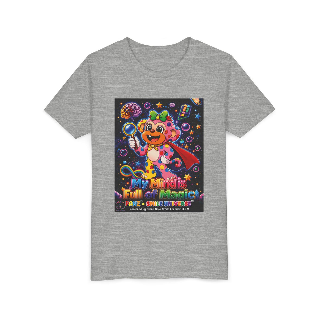 Panz™ Youth Short Sleeve Tee – "My Mind is Full of Magic" Graphic | Smile Universe Collection