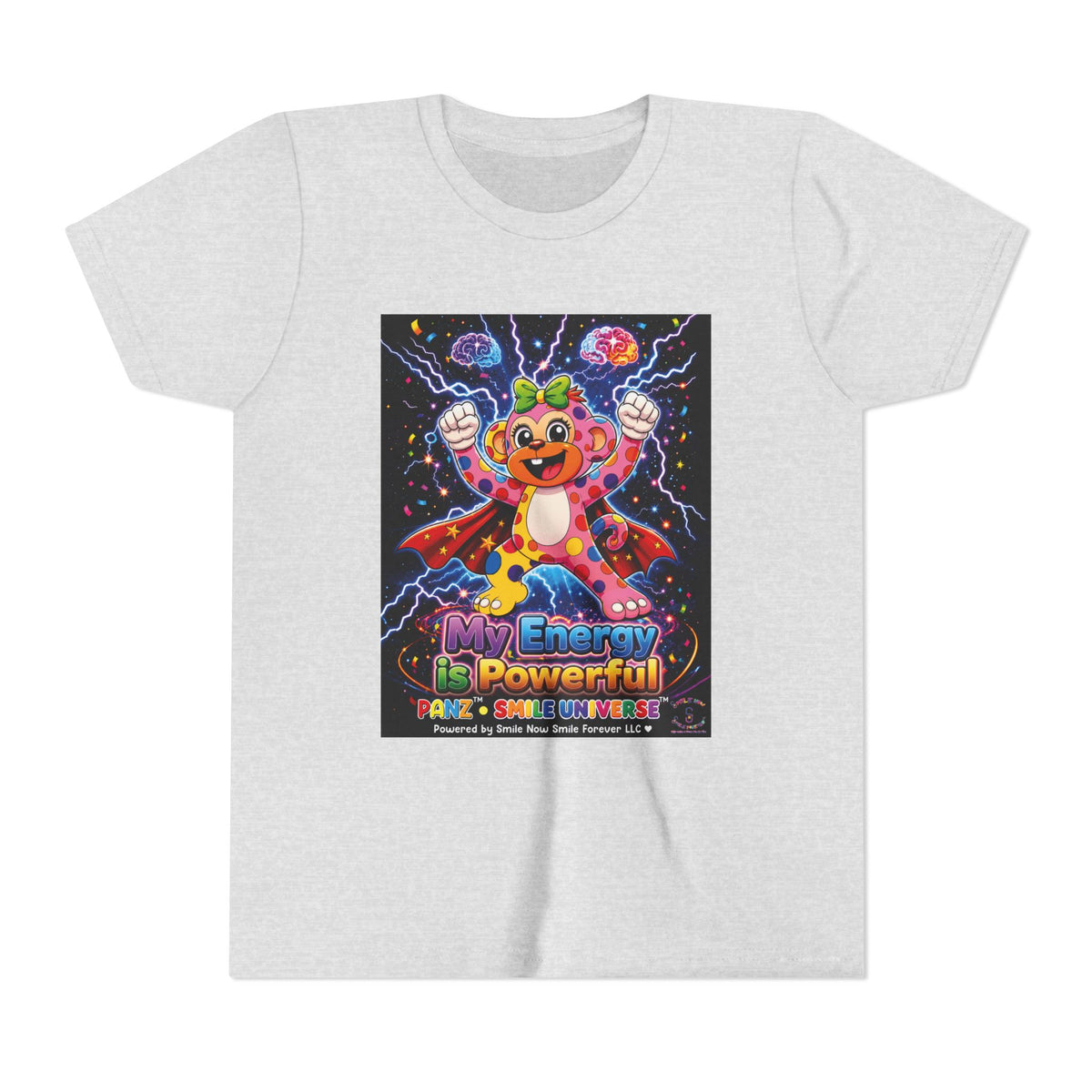 Panz™ Youth Short Sleeve Tee – "My Energy is Powerful" Graphic Tee | Smile Universe Collection