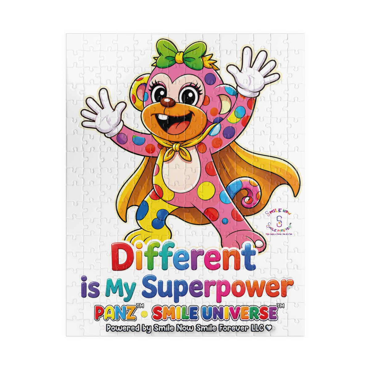 Panz™ Puzzle (110, 252, 520 & 1014-piece) – "Different is My Superpower" Graphic | Smile Universe Collection