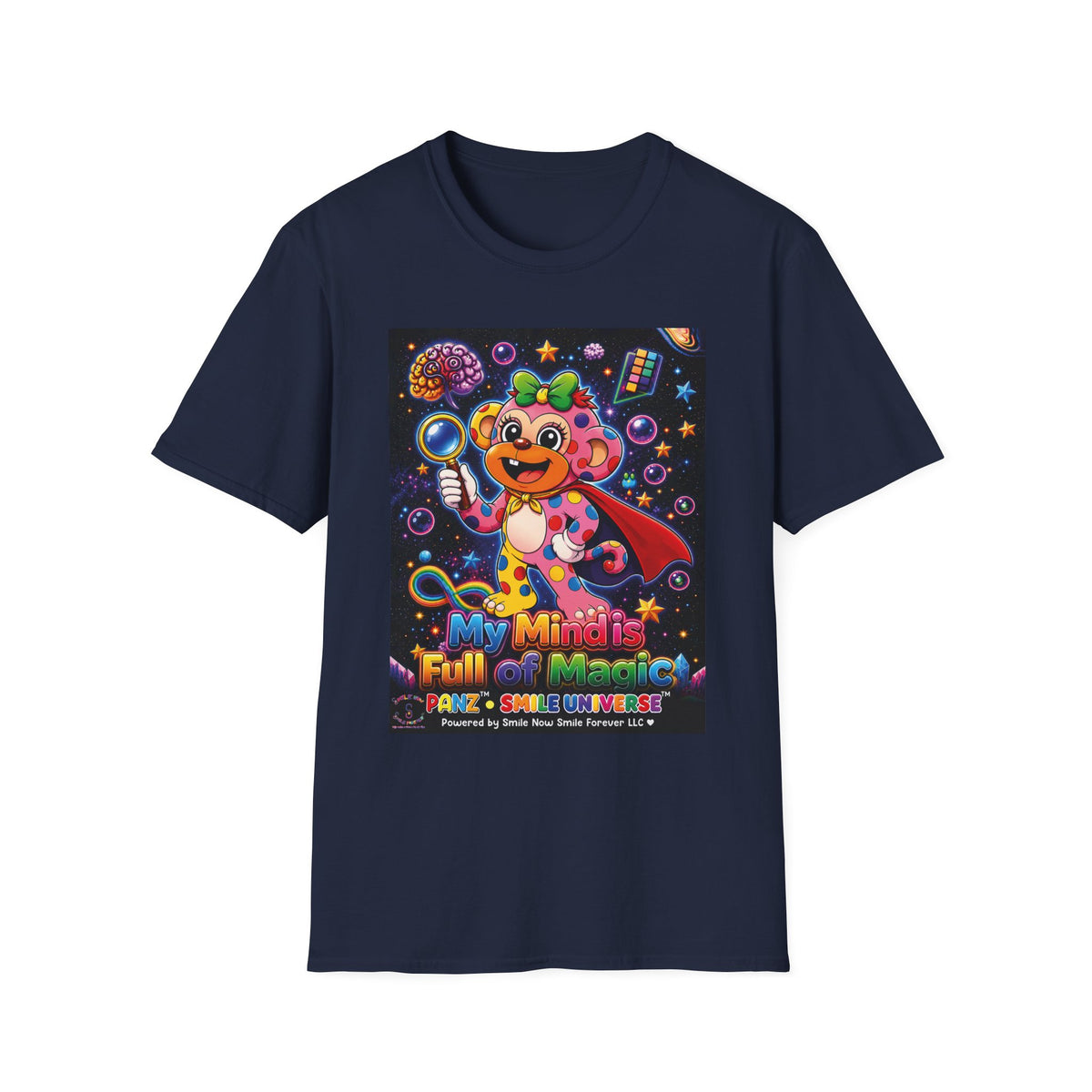 Panz™ Unisex Softstyle T-Shirt – "My Mind is Full of Magic" Graphic | Smile Universe Collection