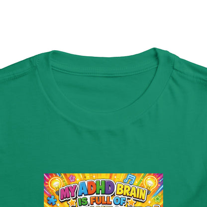 Potz™ Toddler Short Sleeve Tee – "My ADHD Brain is Full of Brilliant Ideas!" Graphic Tee | Smile Universe Collection
