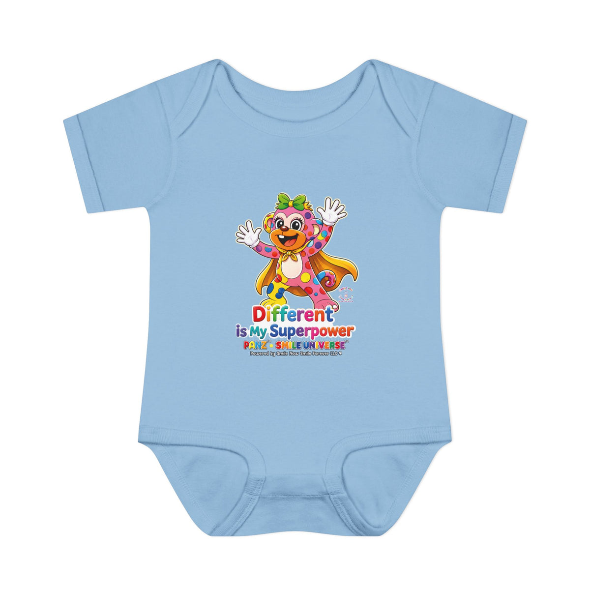 Panz™ Infant Baby Rib Bodysuit – "Different is My Superpower" Graphic | Smile Universe Collection
