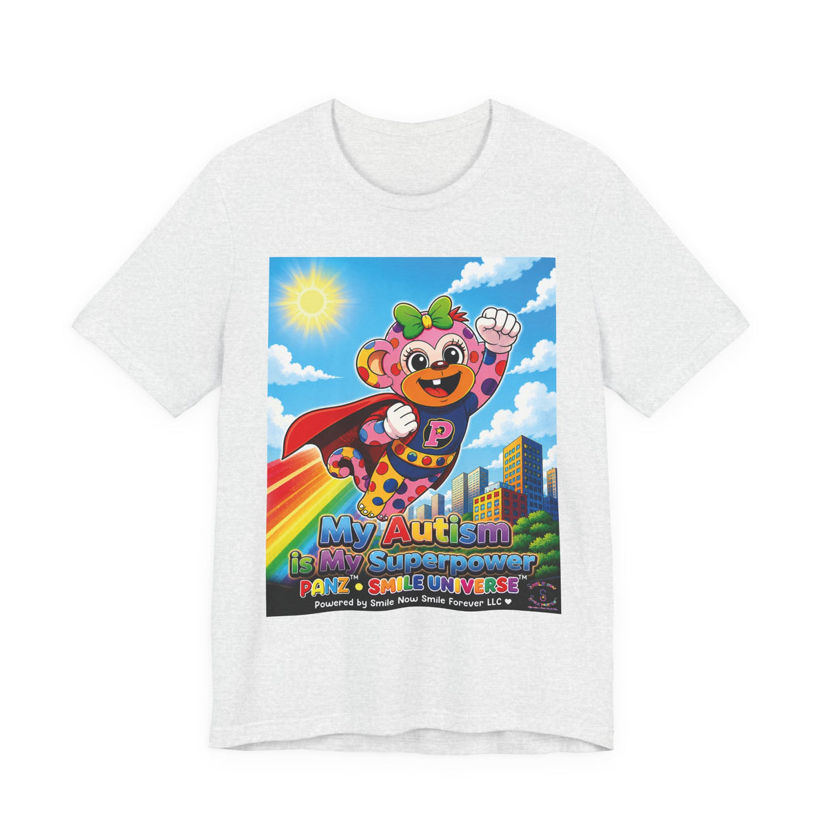 Panz™ Unisex Jersey Short Sleeve Tee – "My Autism is My Superpower" Graphic | Smile Universe Collection