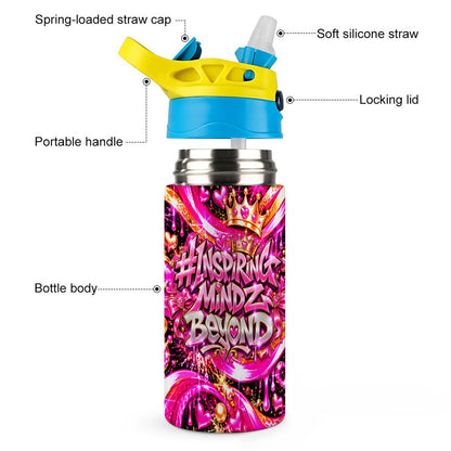 BWD Pink Water Bottle – Inspiring Mindz Beyond Hearts & Crowns Graphic Bottle