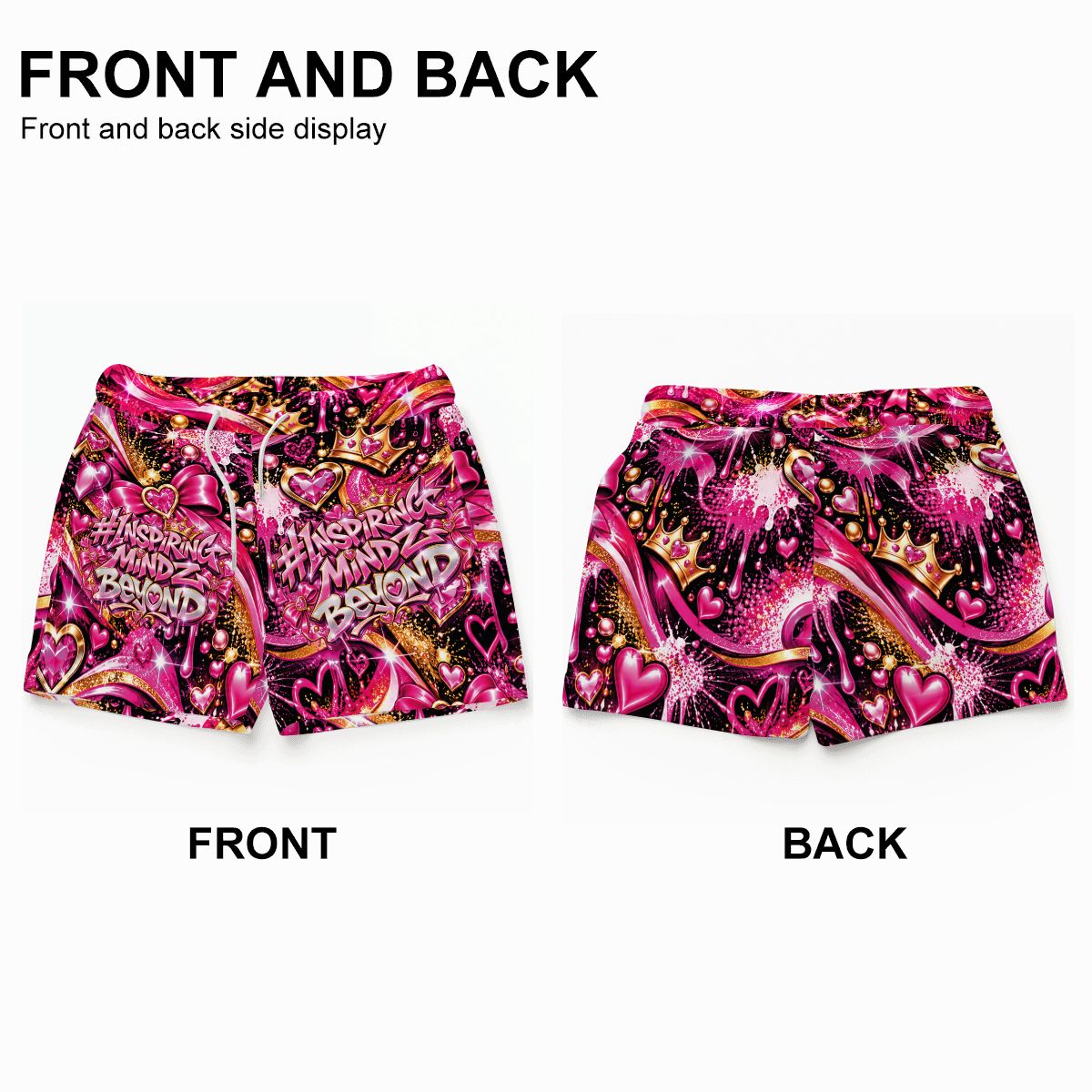 BWD “Inspiring Mindz Beyond™” Women’s All-Over Print Shorts