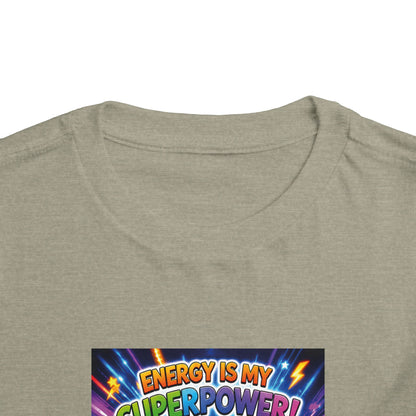Potz™ Toddler Short Sleeve Tee – "Energy is My Superpower!" Graphic Tee | Smile Universe Collection