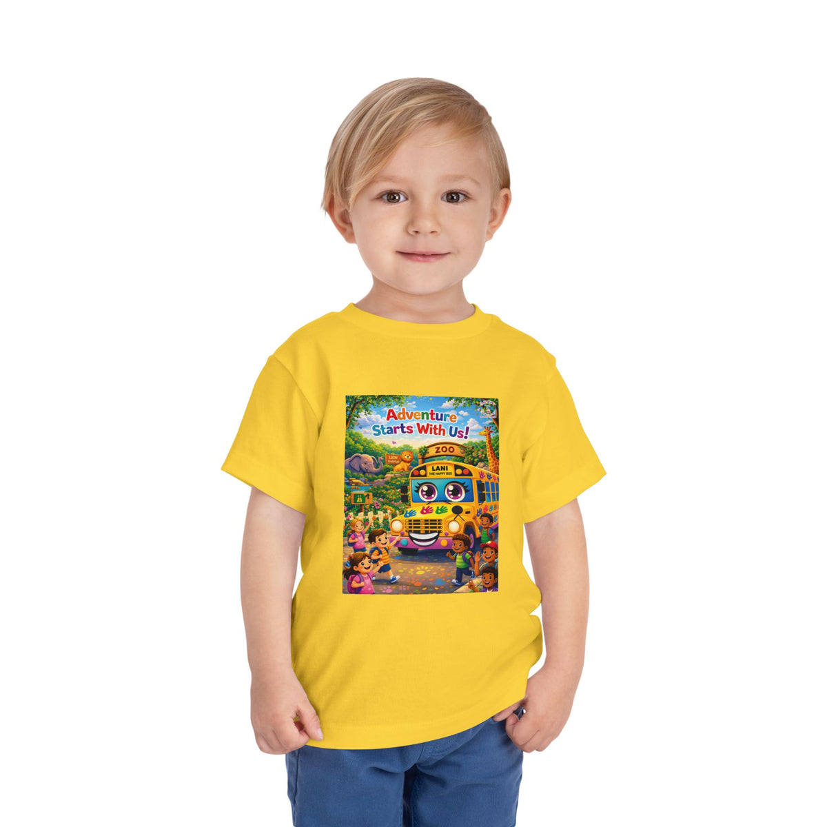 Lani™ Toddler Short Sleeve Tee – "Adventure Starts With Us!" Graphic