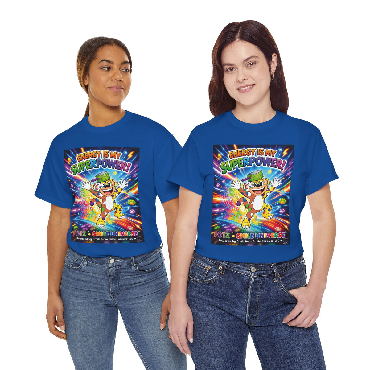 Potz™ Unisex Heavy Cotton™ Tee – "Energy is My Superpower!" Graphic Tee | Smile Universe Collection