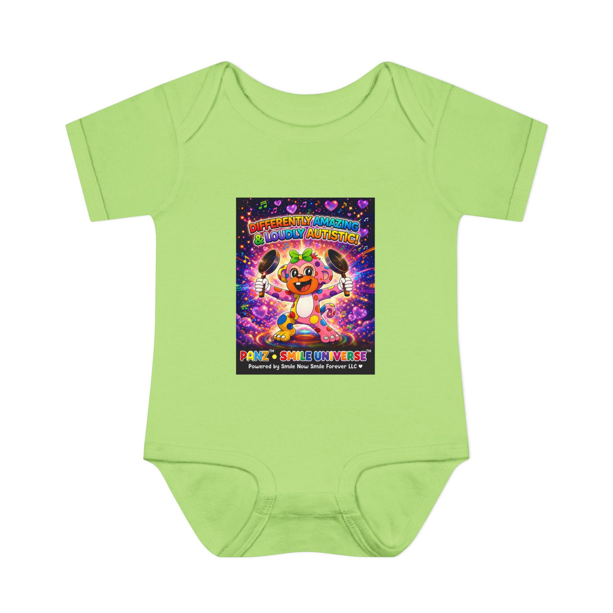 Panz™ Infant Baby Rib Bodysuit – "Differently Amazing & Loudly Autistic!" Graphic | Smile Universe Collection