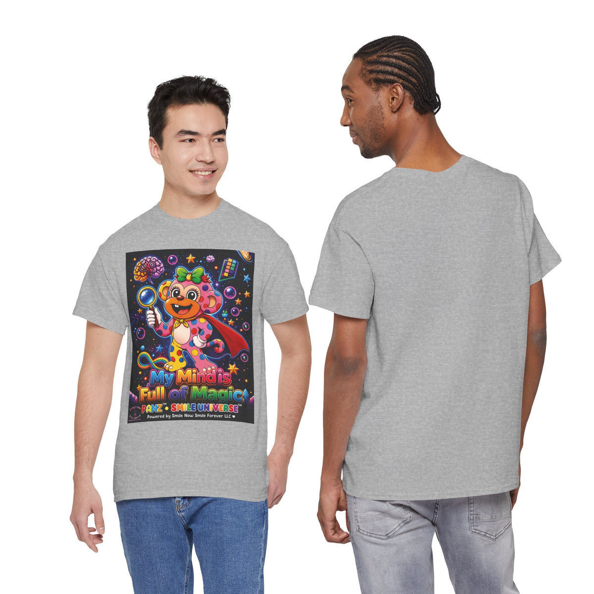 Panz™ Unisex Heavy Cotton™ Tee – "My Mind is Full of Magic" Graphic | Smile Universe Collection
