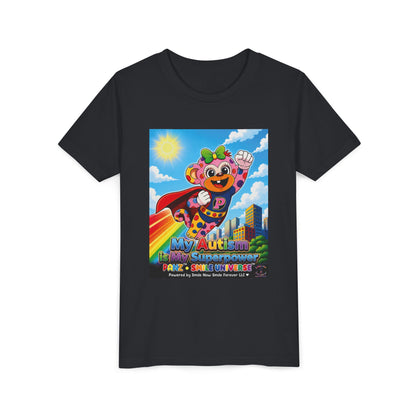 Panz™ Youth Short Sleeve Tee – "My Autism is My Superpower" Graphic | Smile Universe Collection