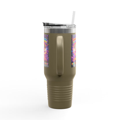 Panz™ 40oz Insulated Travel Mug – "Differently Amazing & Loudly Autistic!" Graphic | Smile Universe Collection