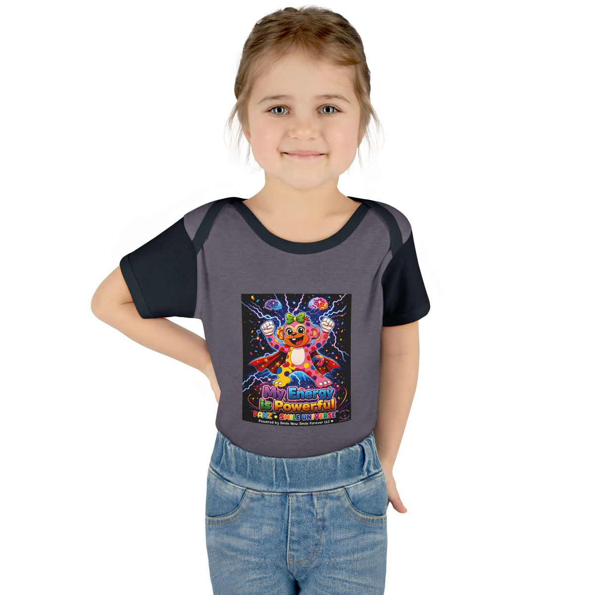 Panz™ Infant Baby Rib Bodysuit – "My Energy is Powerful" Graphic Onesie | Smile Universe Collection