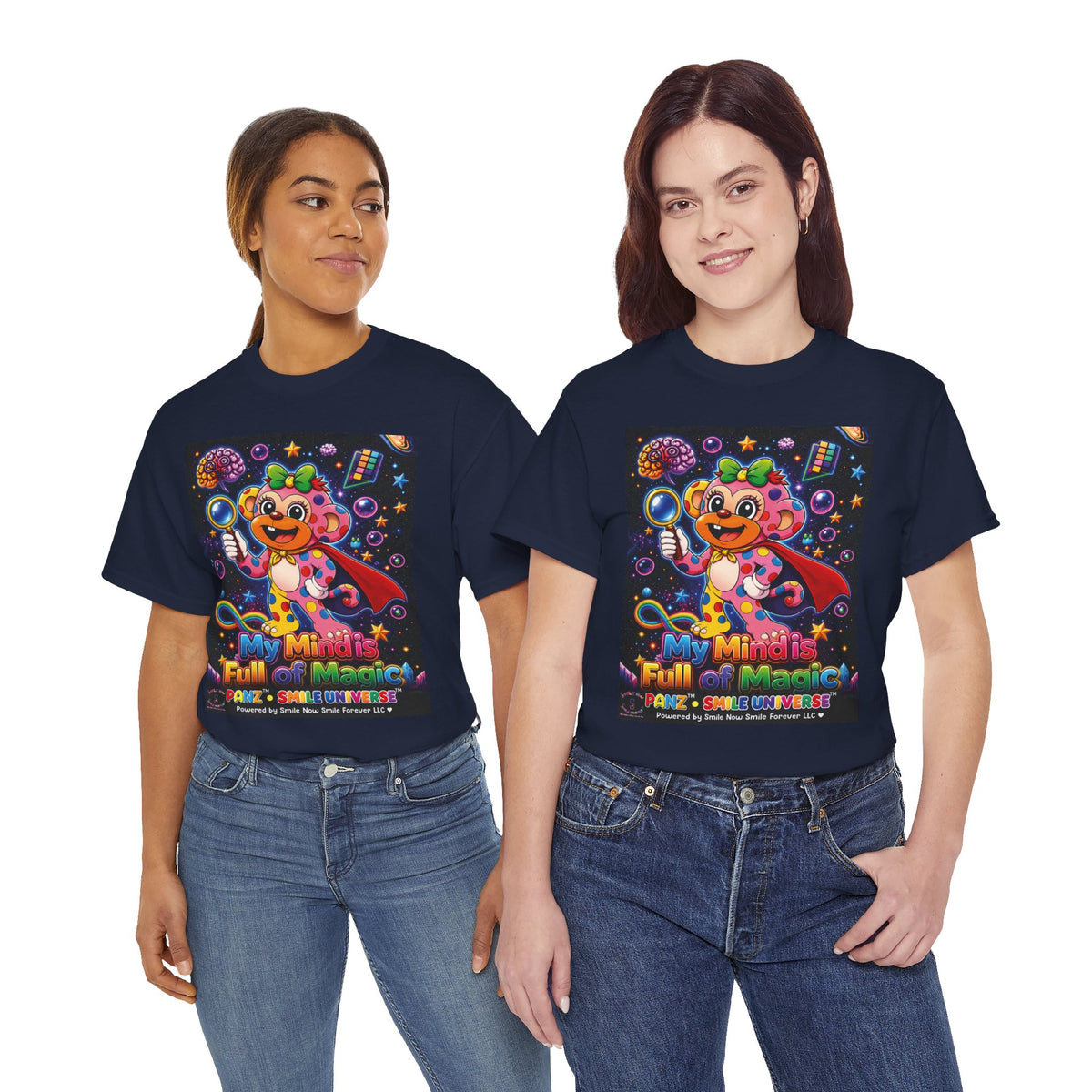 Panz™ Unisex Heavy Cotton™ Tee – "My Mind is Full of Magic" Graphic | Smile Universe Collection