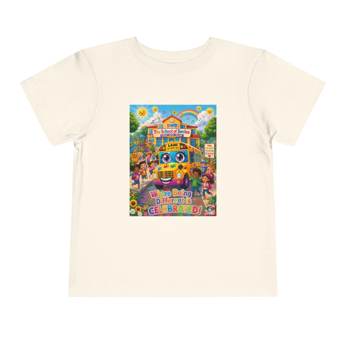 Lani™ Toddler Short Sleeve Tee – "Where Being Different is CELEBRATED!" Graphic Shirt