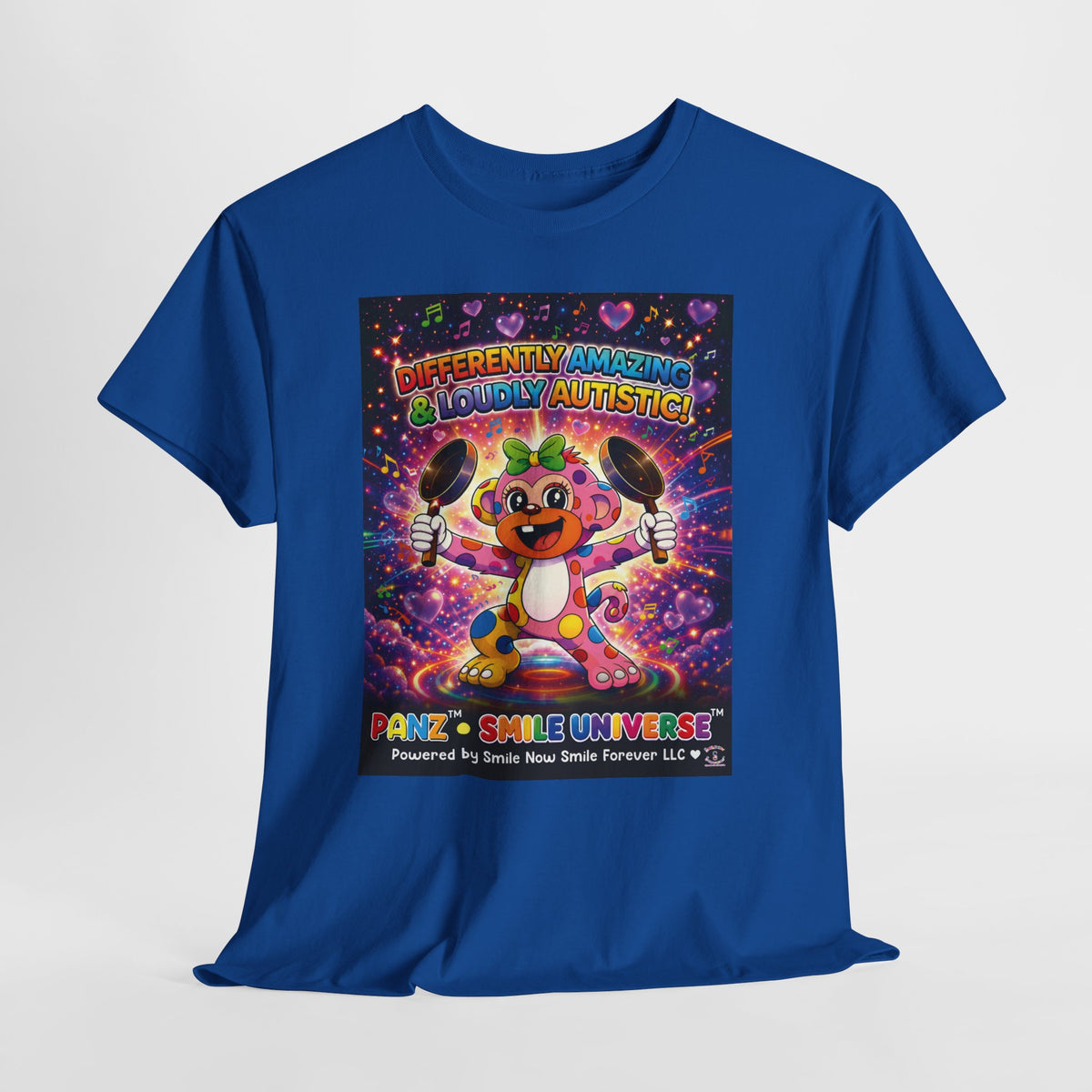 Panz™ Unisex Heavy Cotton™ Tee – "Differently Amazing & Loudly Autistic!" Graphic | Smile Universe Collection