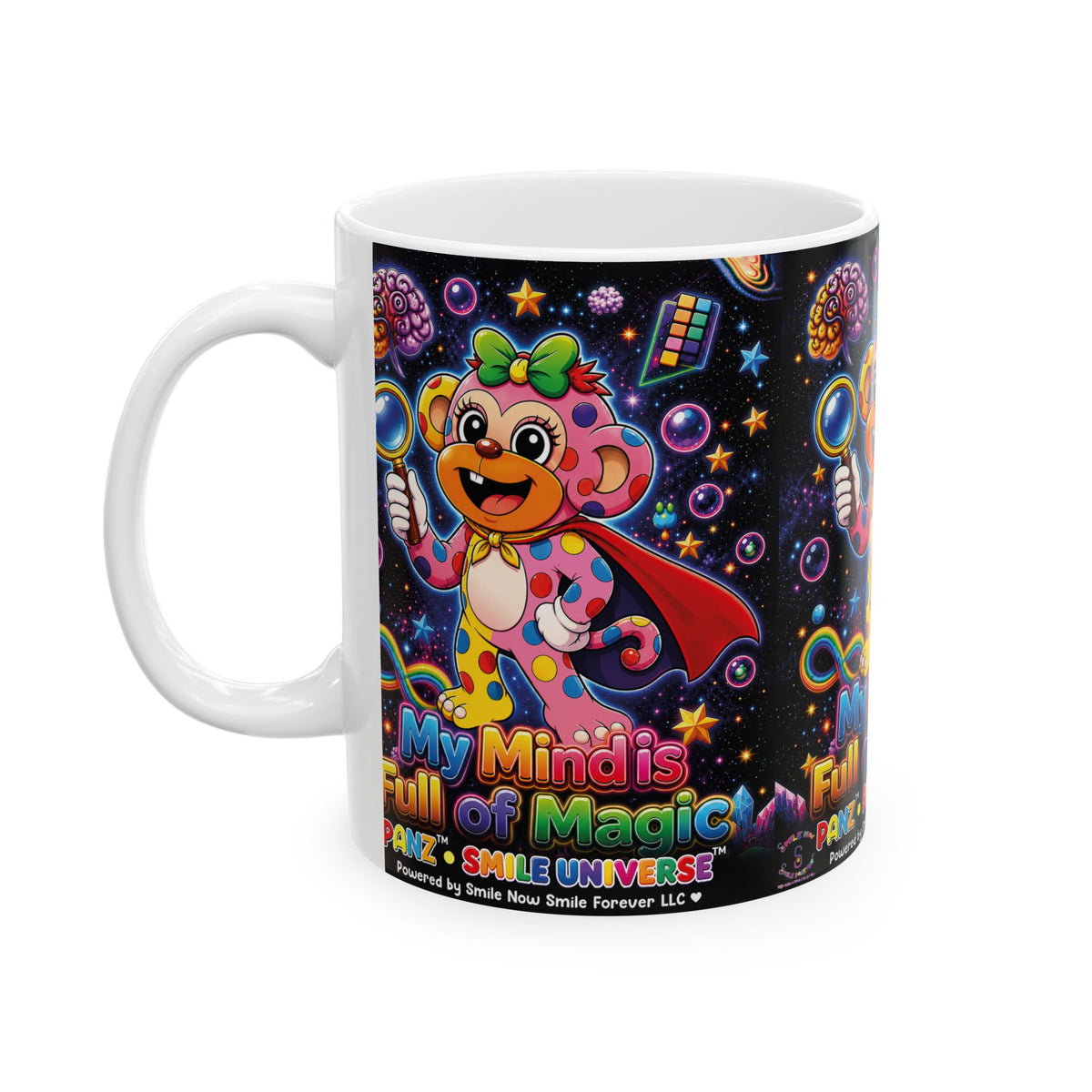 Panz™ Ceramic Mug (11oz & 15oz) – "My Mind is Full of Magic" Graphic | Smile Universe Collection