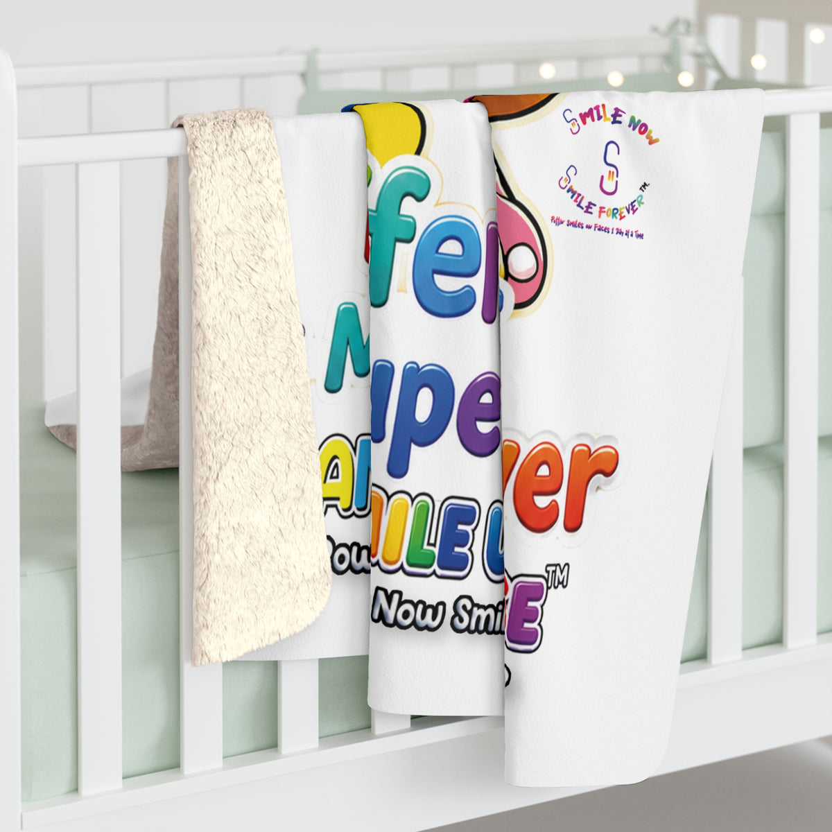 Panz™ Sherpa Fleece Blanket – "Different is My Superpower" Graphic | Smile Universe Collection