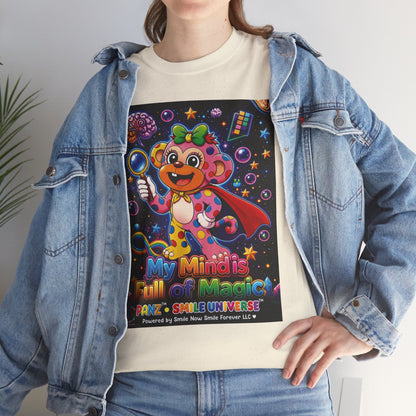 Panz™ Unisex Heavy Cotton™ Tee – "My Mind is Full of Magic" Graphic | Smile Universe Collection