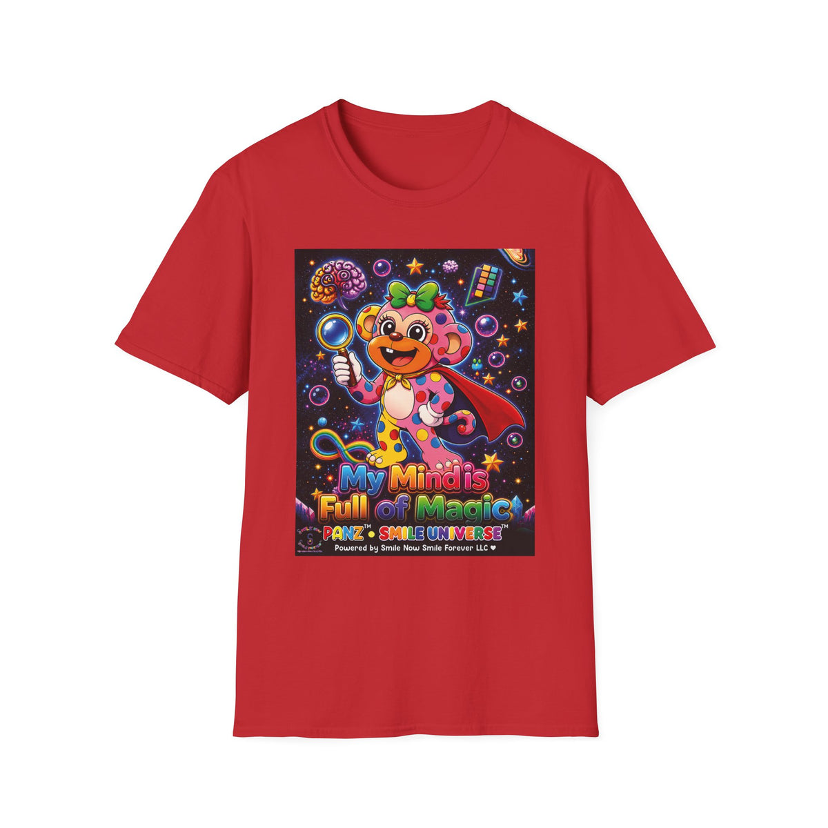 Panz™ Unisex Softstyle T-Shirt – "My Mind is Full of Magic" Graphic | Smile Universe Collection