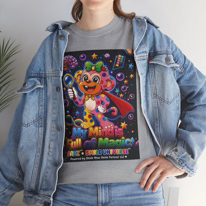 Panz™ Unisex Heavy Cotton™ Tee – "My Mind is Full of Magic" Graphic | Smile Universe Collection