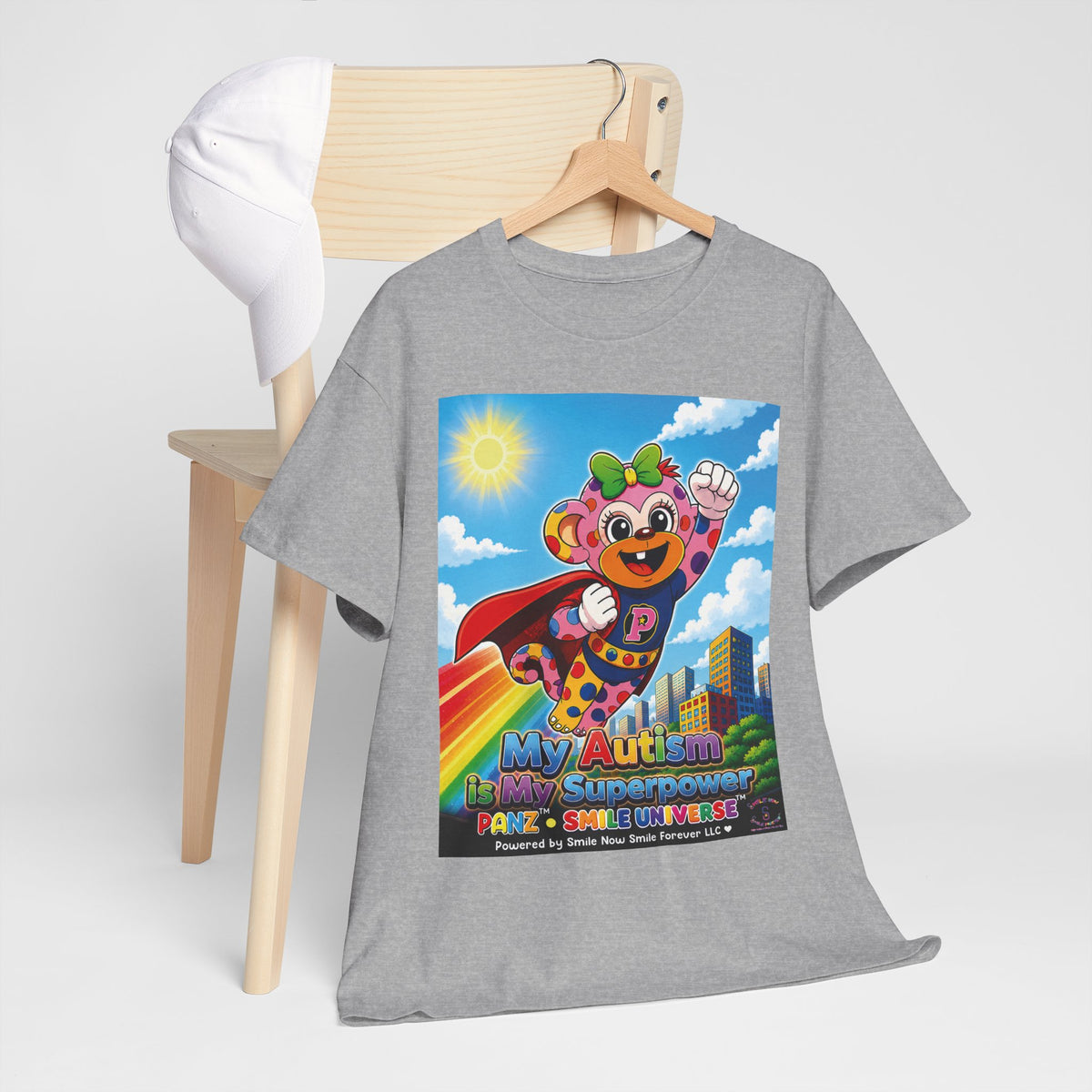 Panz™ Unisex Heavy Cotton™ Tee – "My Autism is My Superpower" Graphic | Smile Universe Collection
