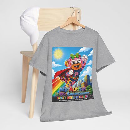 Panz™ Unisex Heavy Cotton™ Tee – "My Autism is My Superpower" Graphic | Smile Universe Collection