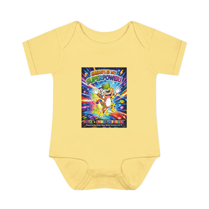 Potz™ Infant Baby Rib Bodysuit – "Energy is My Superpower!" Graphic Onesie | Smile Universe Collection