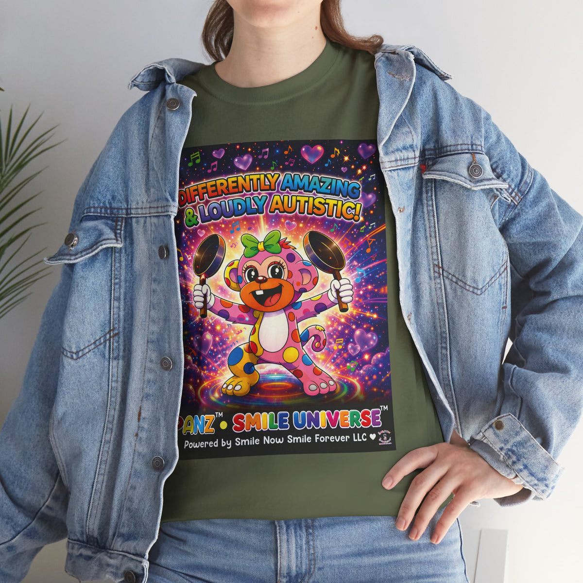 Panz™ Unisex Heavy Cotton™ Tee – "Differently Amazing & Loudly Autistic!" Graphic | Smile Universe Collection