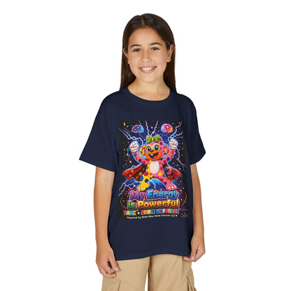 Panz™ Youth DryBlend® T-Shirt – "My Energy is Powerful" Graphic Tee | Smile Universe Collection