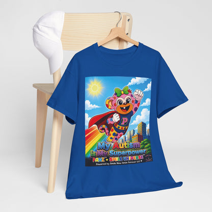 Panz™ Unisex Heavy Cotton™ Tee – "My Autism is My Superpower" Graphic | Smile Universe Collection