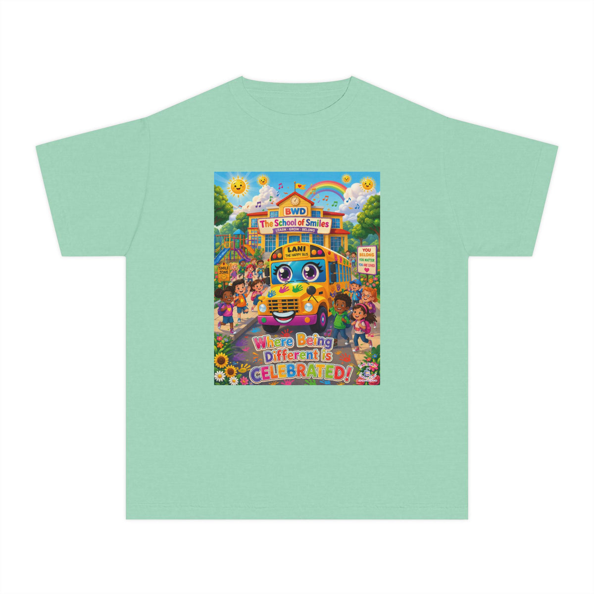 Lani™ Youth Midweight Tee – "Where Being Different is CELEBRATED!" Graphic Shirt