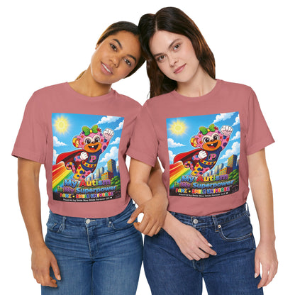Panz™ Unisex Jersey Short Sleeve Tee – "My Autism is My Superpower" Graphic | Smile Universe Collection