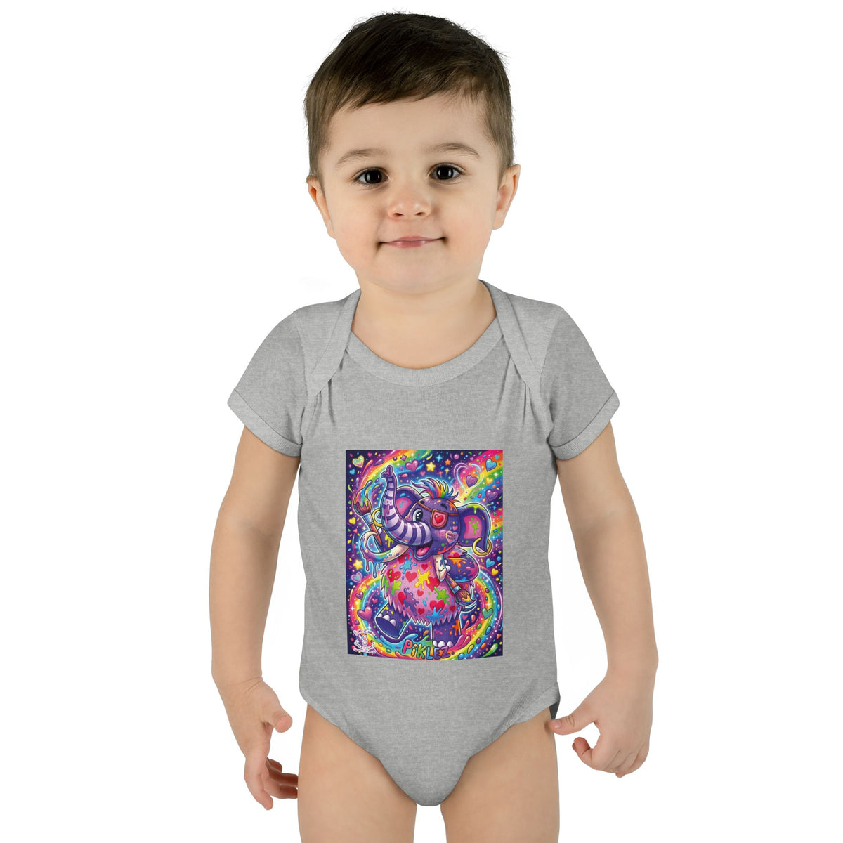 Piklez™ Infant Baby Rib Bodysuit – "Magic Paint!" Graphic | Smile Universe Collection