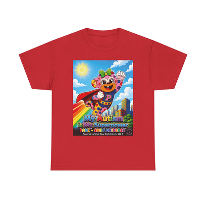 Panz™ Unisex Heavy Cotton™ Tee – "My Autism is My Superpower" Graphic | Smile Universe Collection
