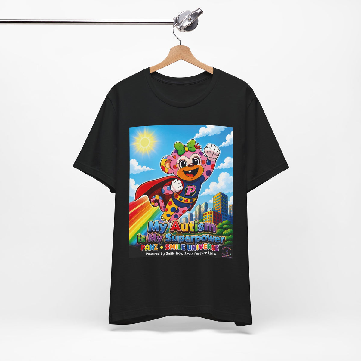 Panz™ Unisex Jersey Short Sleeve Tee – "My Autism is My Superpower" Graphic | Smile Universe Collection