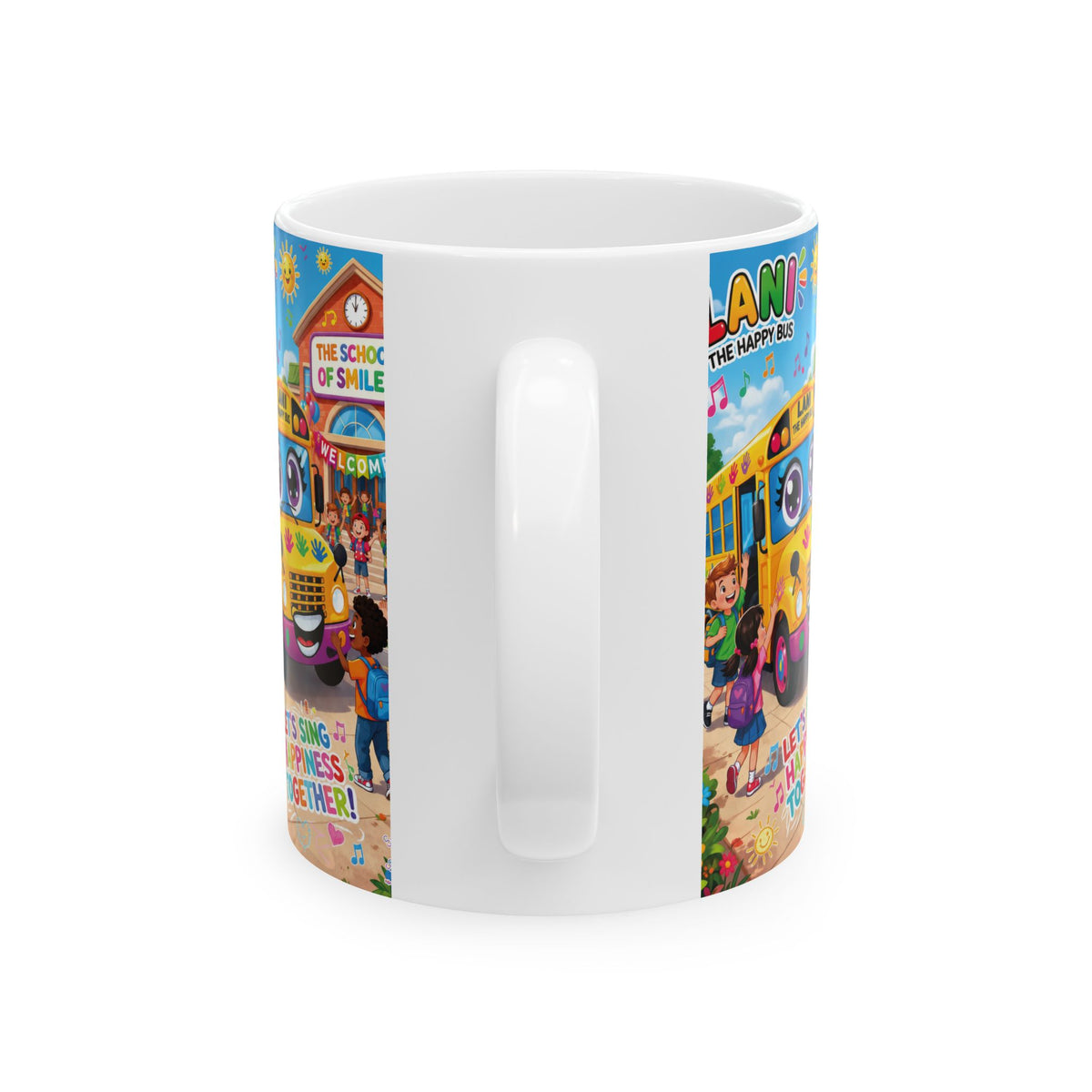 Lani™ Ceramic Mug (11oz & 15oz) – "Let's Sing Happiness Together!" Graphic