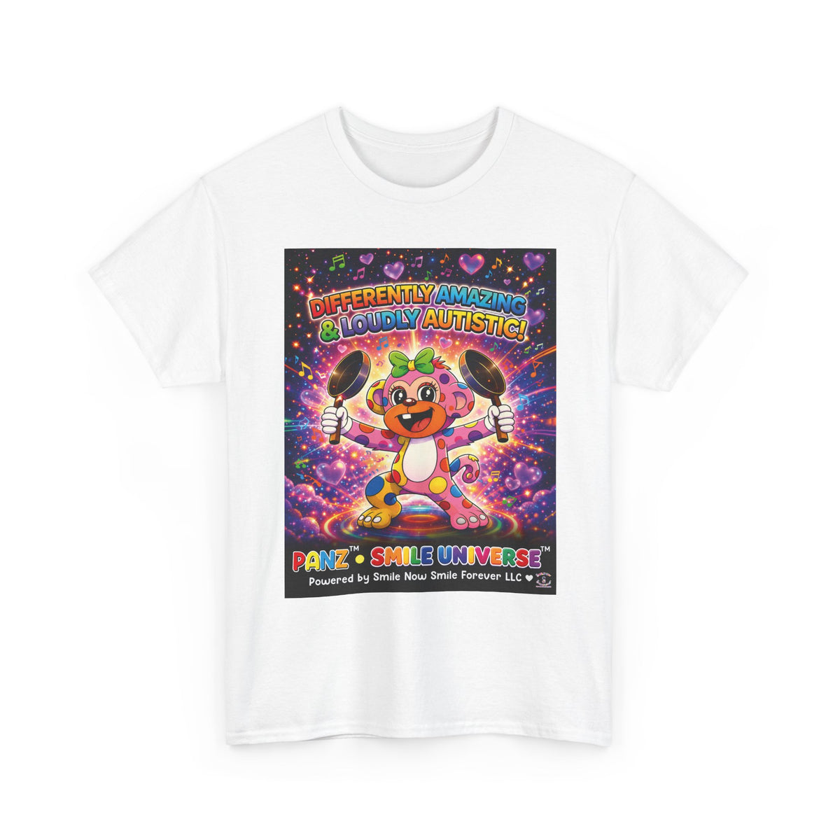 Panz™ Unisex Heavy Cotton™ Tee – "Differently Amazing & Loudly Autistic!" Graphic | Smile Universe Collection