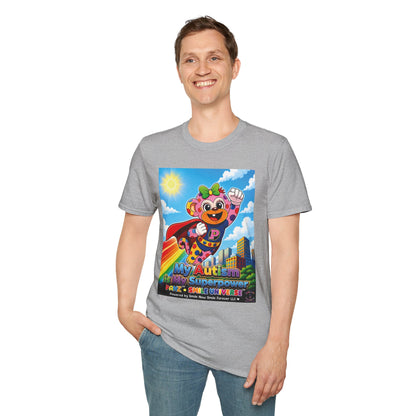 Panz™ Unisex Softstyle T-Shirt – "My Autism is My Superpower" Graphic | Smile Universe Collection