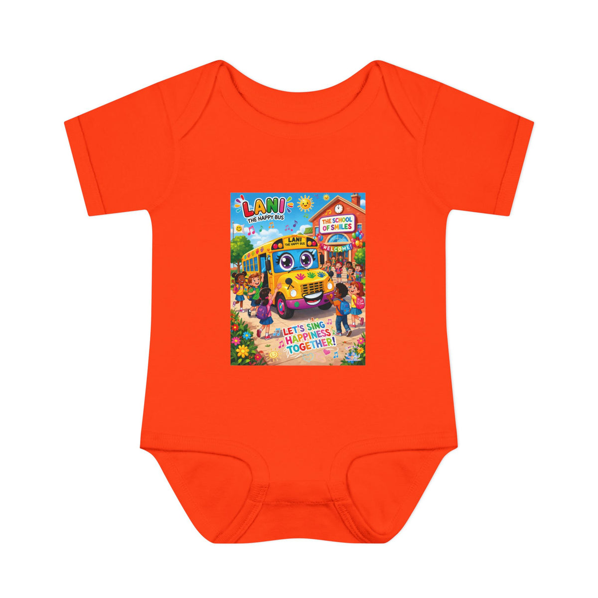 Lani™ Infant Baby Rib Bodysuit – "Let's Sing Happiness Together!" Graphic
