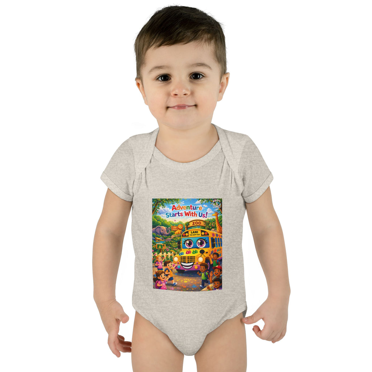 Lani™ Infant Baby Rib Bodysuit – "Adventure Starts With Us!" Graphic
