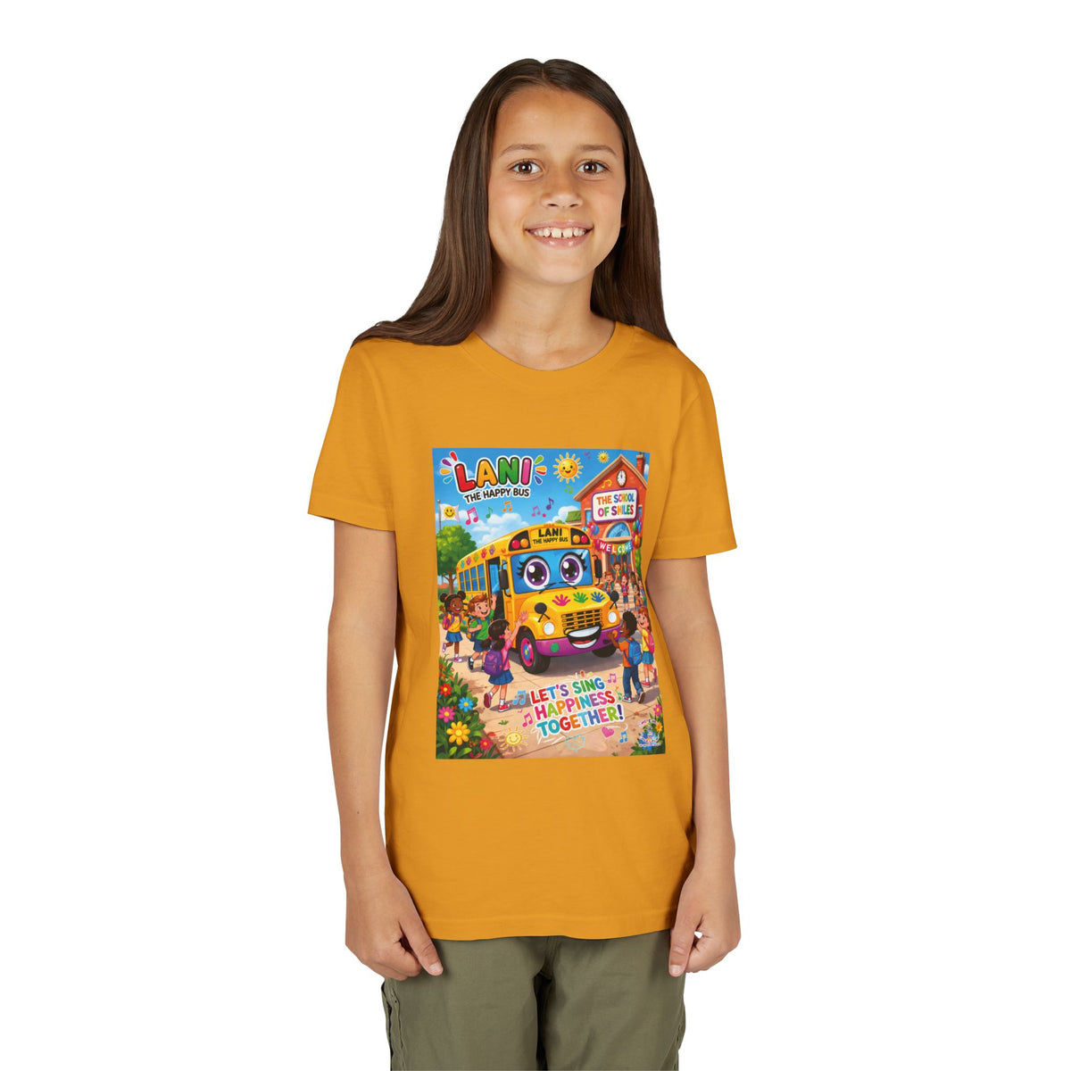 Lani™ Youth Short Sleeve Tee – "Let's Sing Happiness Together!" Graphic