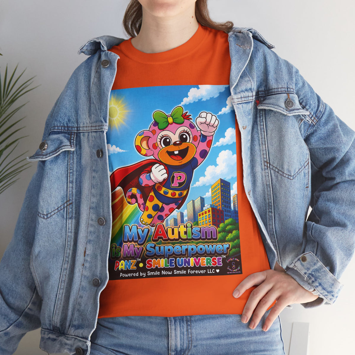 Panz™ Unisex Heavy Cotton™ Tee – "My Autism is My Superpower" Graphic | Smile Universe Collection