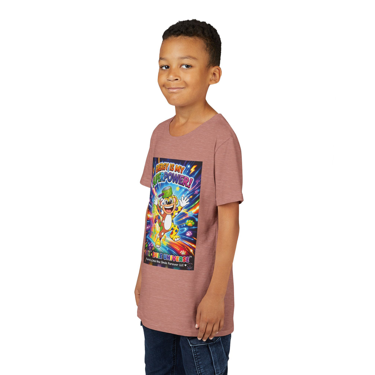 Potz™ Youth Short Sleeve Tee – "Energy is My Superpower!" Graphic Tee | Smile Universe Collection