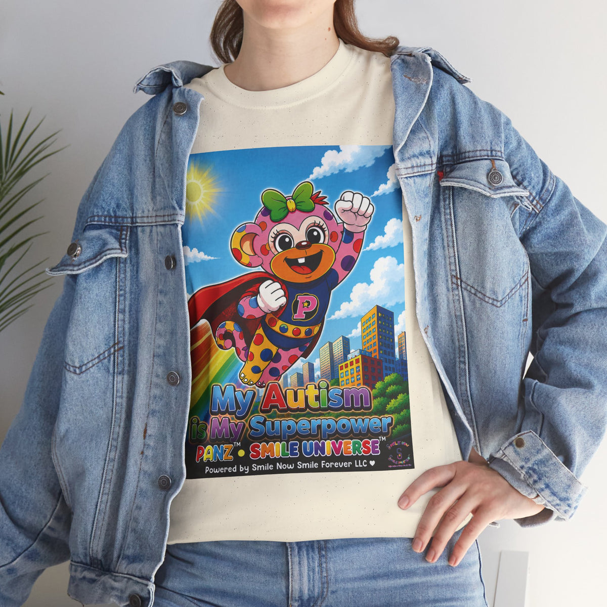 Panz™ Unisex Heavy Cotton™ Tee – "My Autism is My Superpower" Graphic | Smile Universe Collection