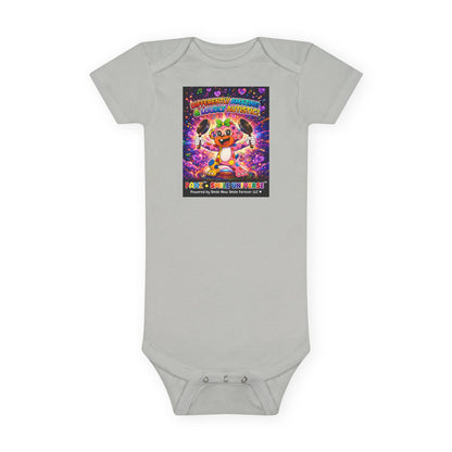 Panz™ Baby Short Sleeve Onesie® – "Differently Amazing & Loudly Autistic!" Graphic | Smile Universe Collection