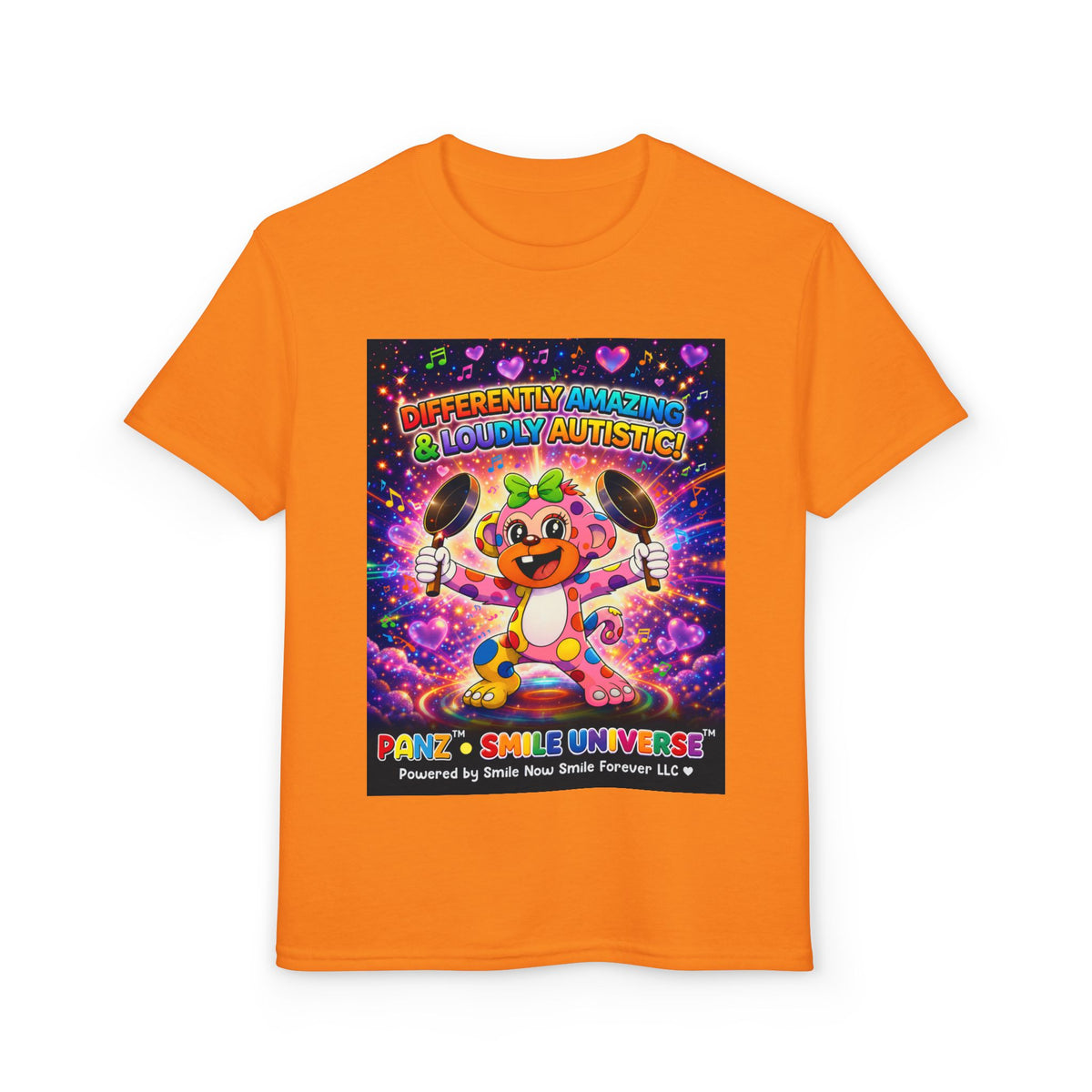 Panz™ Youth DryBlend® T-Shirt – "Differently Amazing & Loudly Autistic!" Graphic | Smile Universe Collection